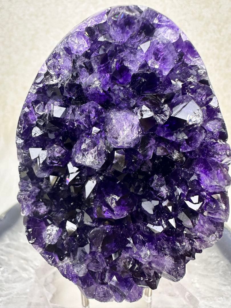 極上濃紫 ウルグアイ産 帝王アメジスト クラスター 濃紫結晶 虹入り