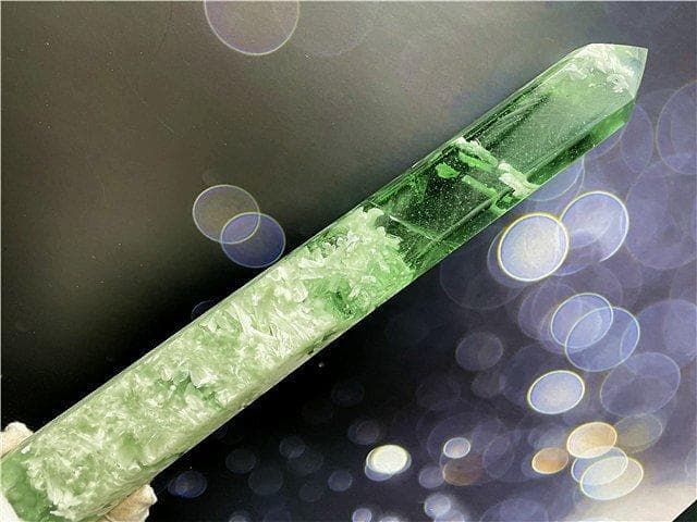 約410mm 1590g超綺麗雪花オブシディアン六角柱B86Z2/179Z12B - メルカリ