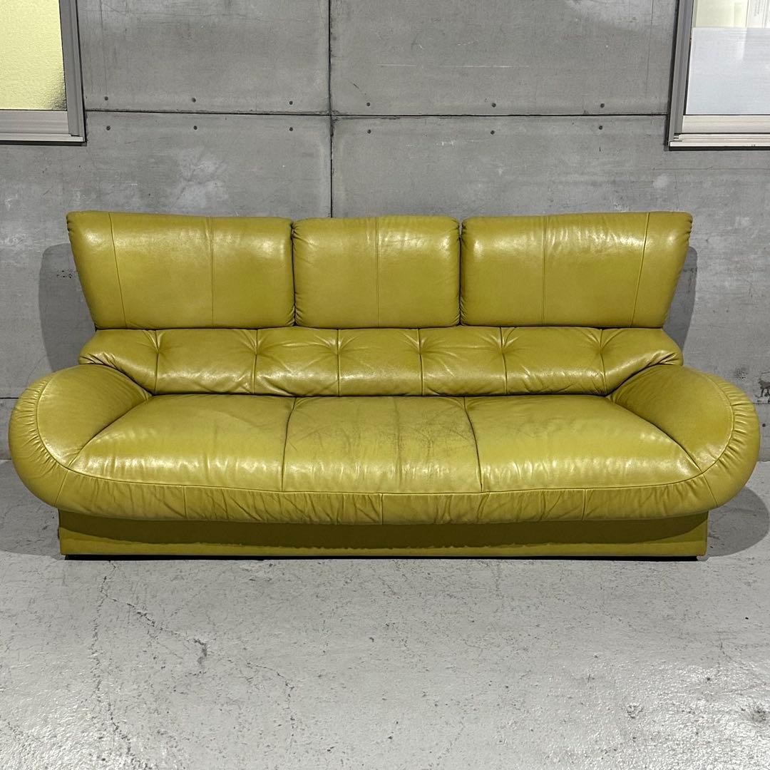 昭和レトロ karimoku カリモク 本革ソファ 3人掛｜ZTシリーズ応接家具