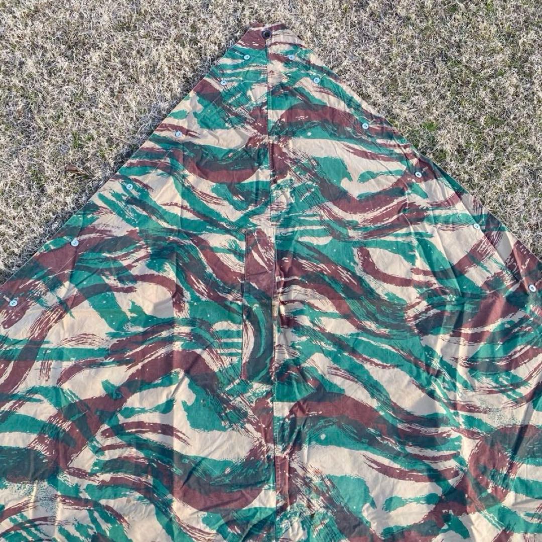 レア】フランス軍 軍幕 M51 リザードカモ 1枚 ポンチョ テント - メルカリ