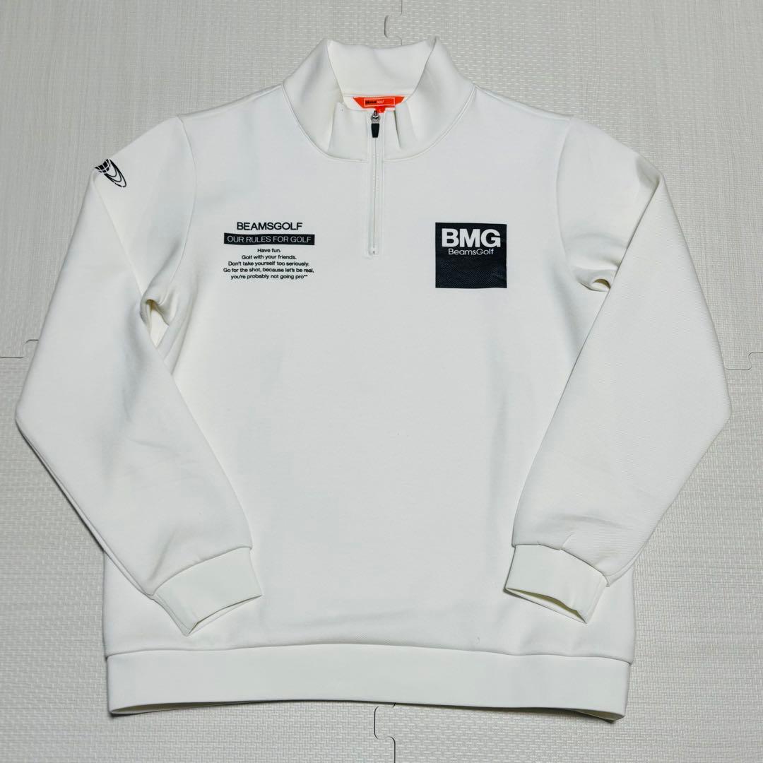 BEAMS GOLF ハーフジップ セーター ホワイトLサイズ - メルカリ