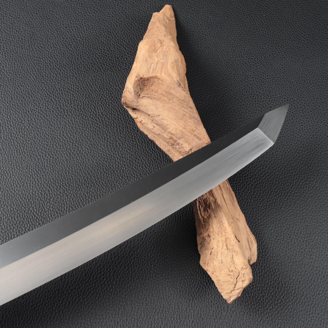 10968鬼反り先丸包丁尺二鏡面仕上げ刺身包丁刃は究極の切れ味黒檀白三