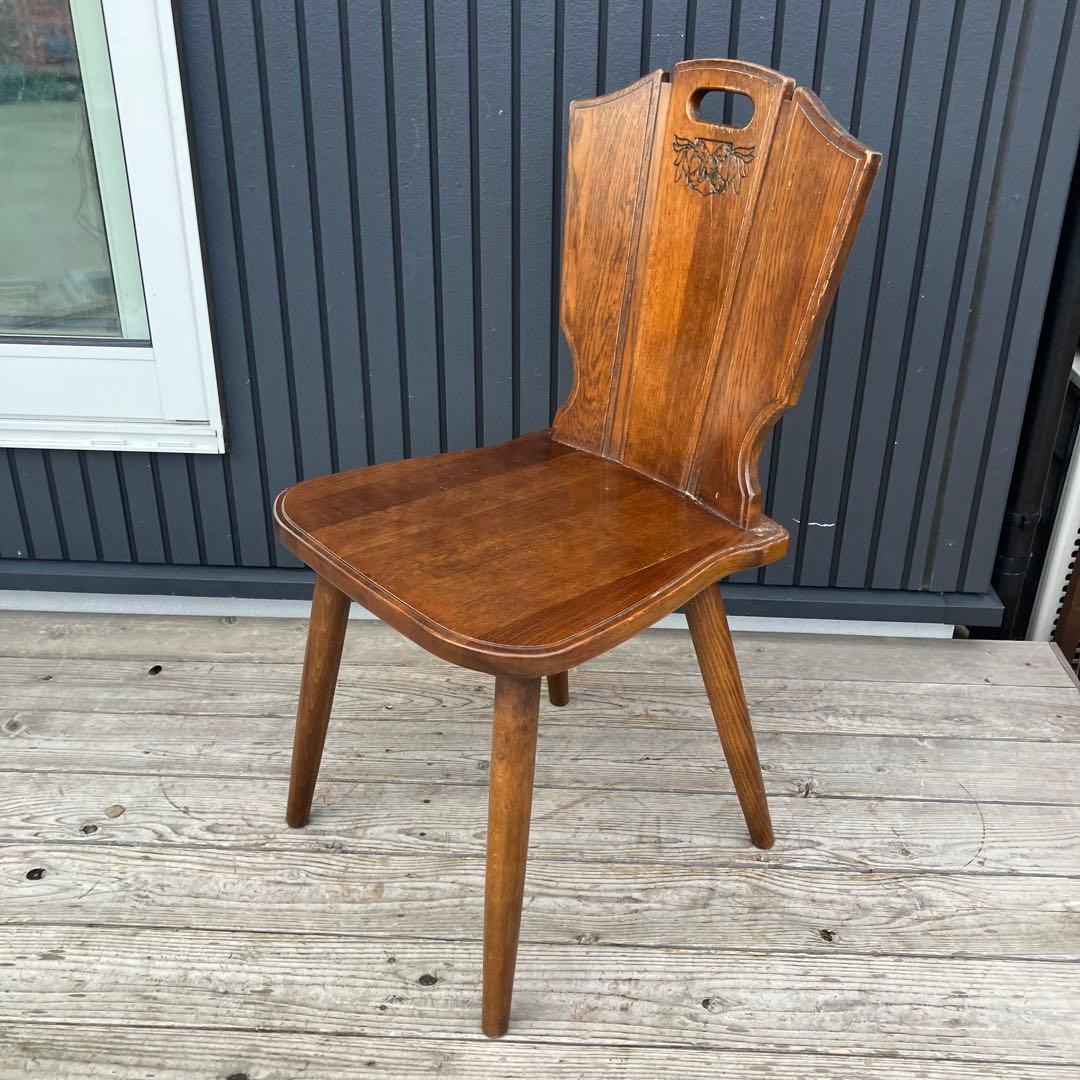 ③ 北欧レトロ カリモク ルスティック 木製ダイニングチェア 古家具