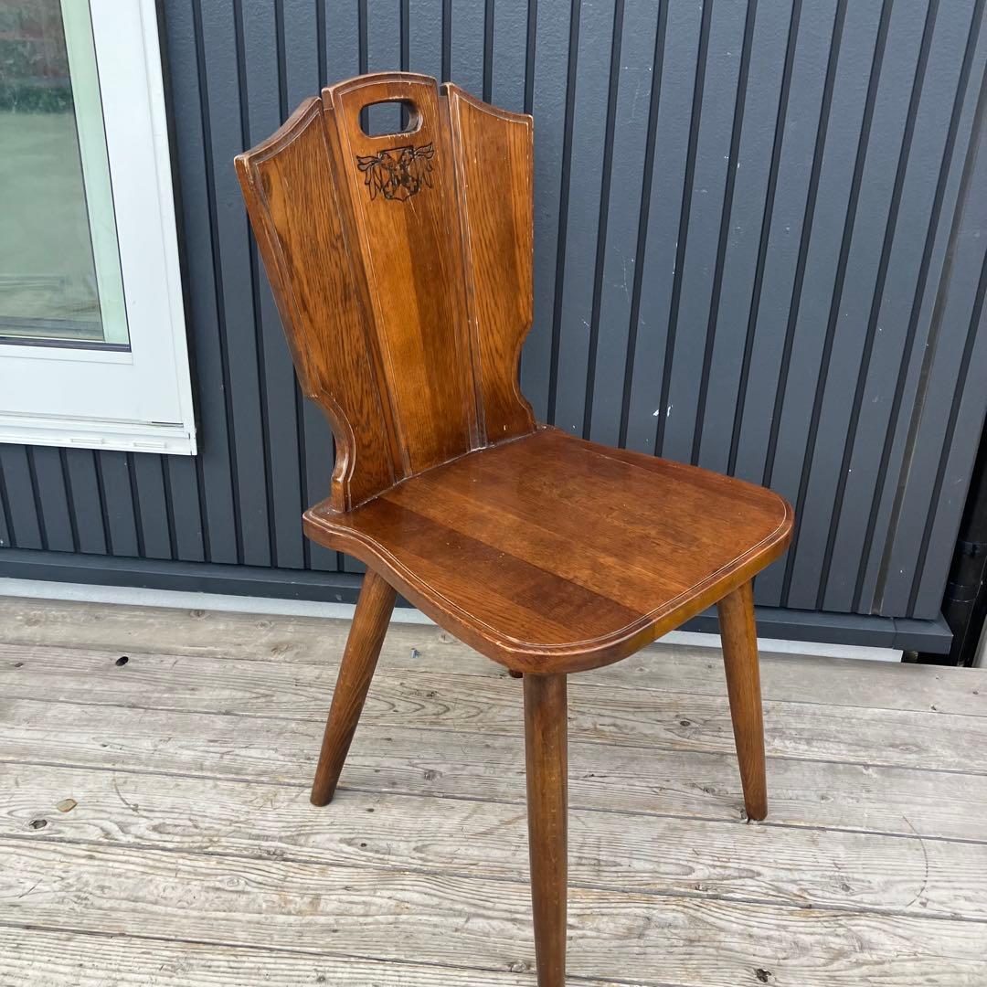 ③ 北欧レトロ カリモク ルスティック 木製ダイニングチェア 古家具