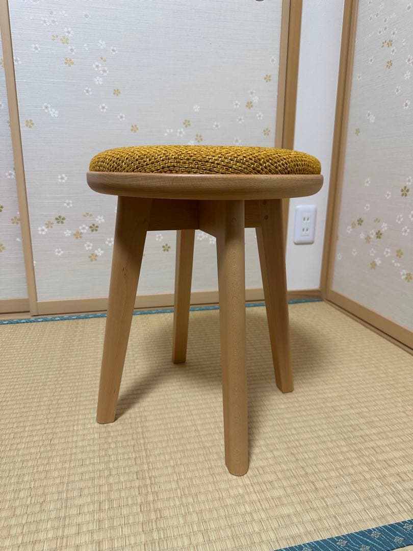 未使用】高級スツール ナチュラル イエロー - メルカリ
