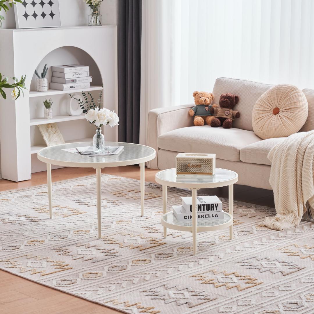 ガラステーブル センターテーブル ガラス天板 2点セット ガラス