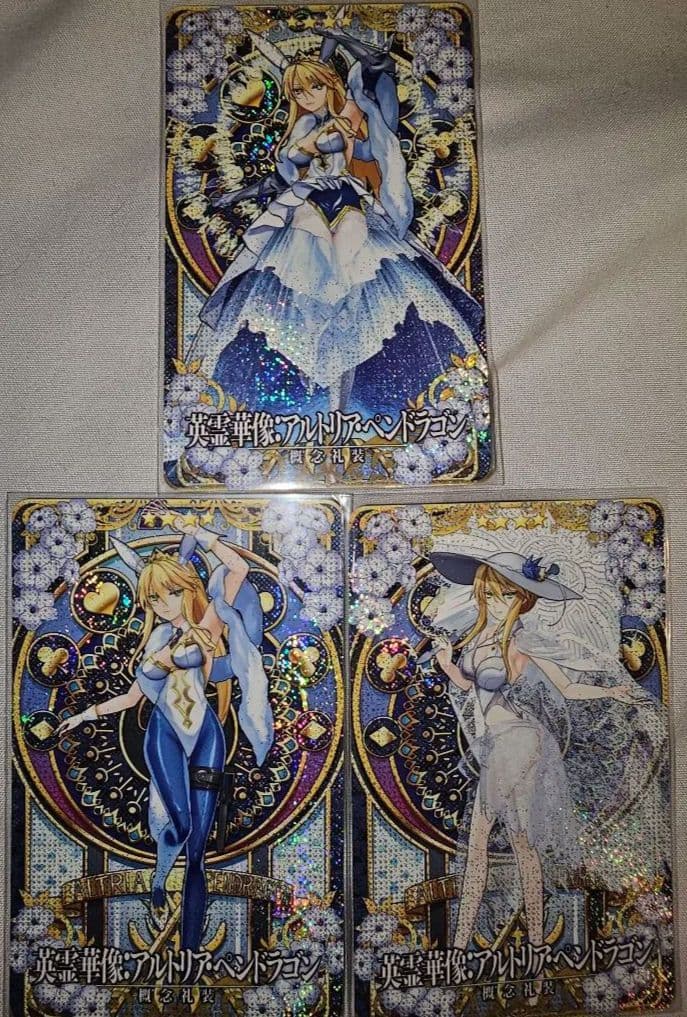 フェイタル】FGOアーケード 水着 アルトリア ランサー英霊華像 3枚