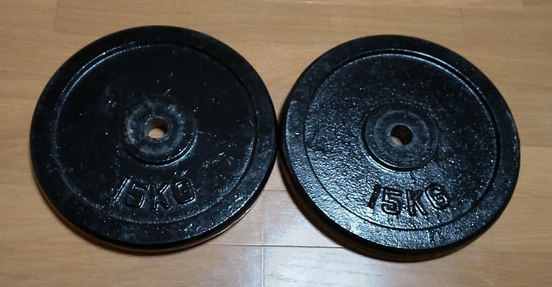 １５kgバーベルプレート２枚 バーベル 用 プレート 15kg 2個セット ポリエチレンコート 追加
