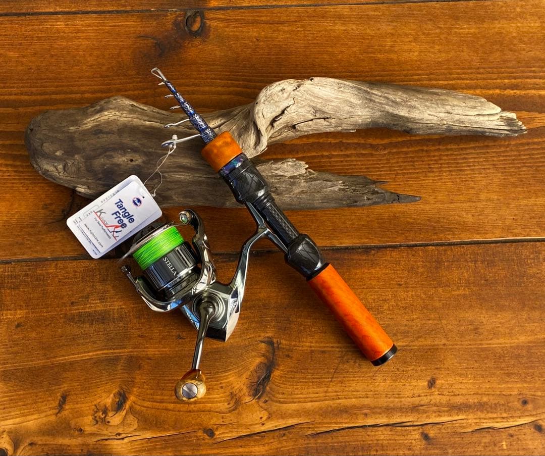 超軽量 カーボンロッ5ft トラウトロッド スピニングロッド ウッドグリップ