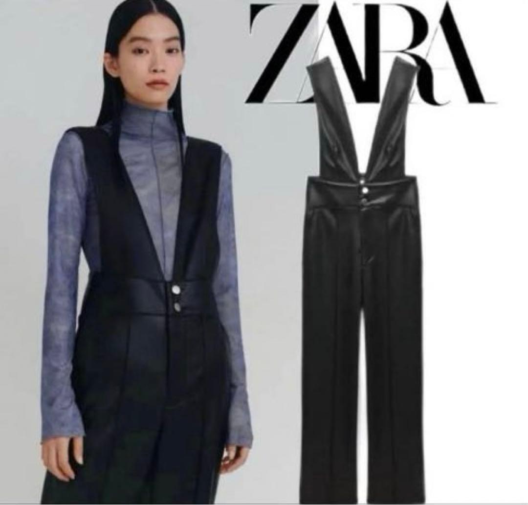 ZARA ブラック サロペット ジャンプスーツ Sサイズ - メルカリ