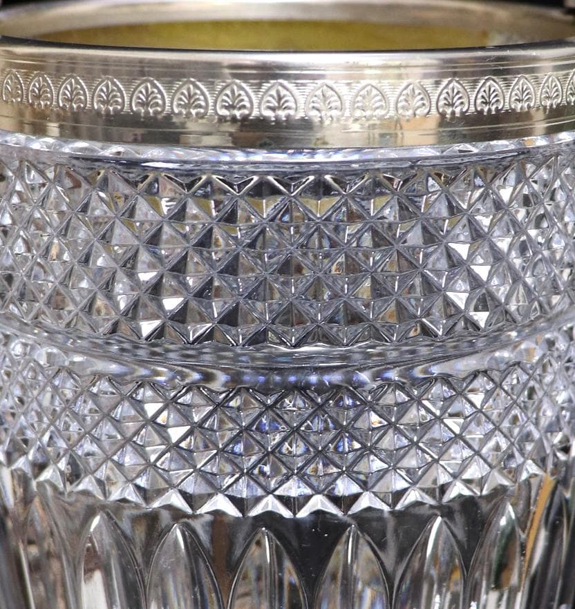 オールド・バカラ 1890年 銀装飾 アイスペール 1.2kg 貝殻 シルバー