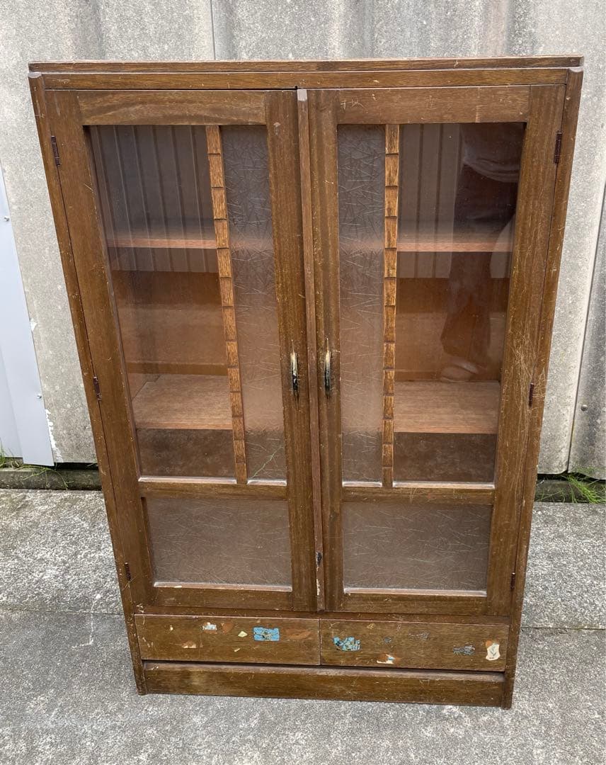 稀少/古道具/レトロ/木製/ガラス棚/棚/キャビネット/小引き出し/店舗什器