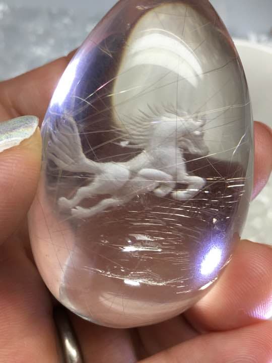 プラチナルチルクォーツ《希少価値》ユニコーン、値下げしました。