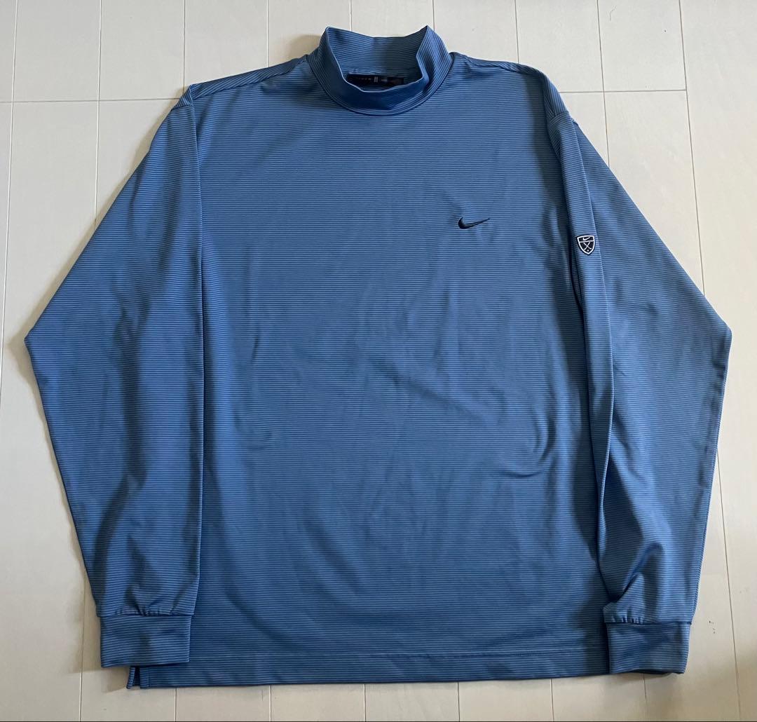 【美品】 NIKE GOLF ナイキゴルフ　タイガーウッズ　モックネック　長袖L NIKE GOLFメンズゴルフ用 TWタイガーウッズ モックネックポロ3色 (Nike