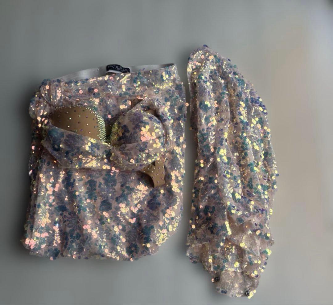 POLiNA ベリーダンス衣装 着物袖 スパンコール - メルカリ