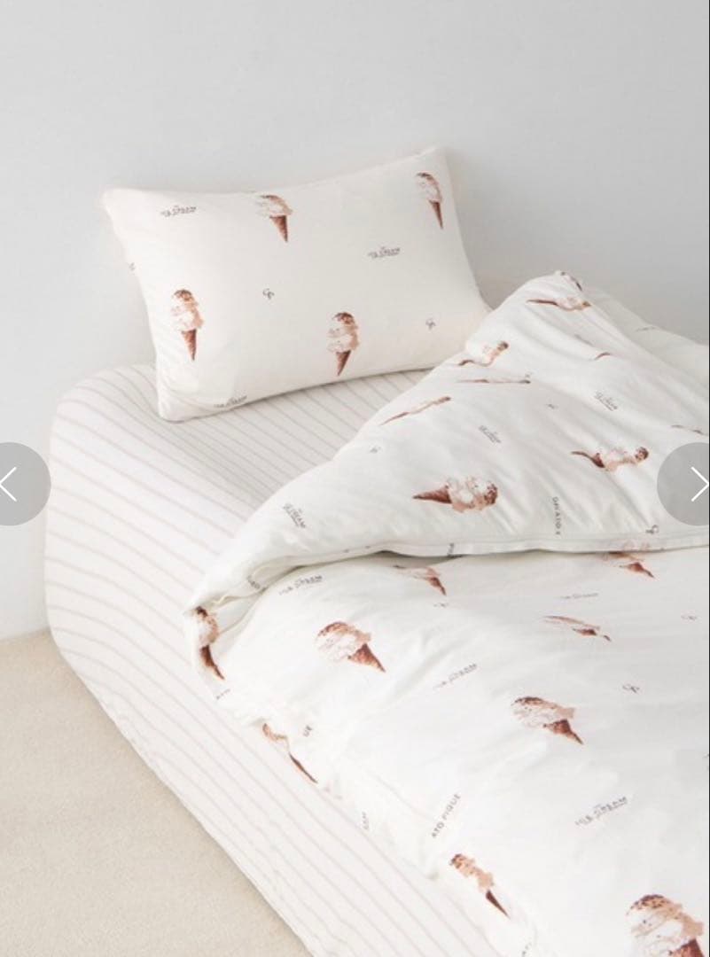 ジェラートピケ アイスクリーム柄掛け布団カバーピローカバー2点セット　シングル ジェラート ピケ」から寝具に特化した新ラインがデビュー、ベッド