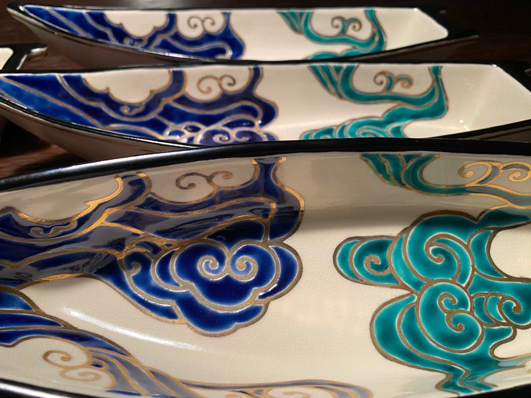 京焼向付 仁清流水舟形向付5客 新品未使用 京焼 - メルカリ