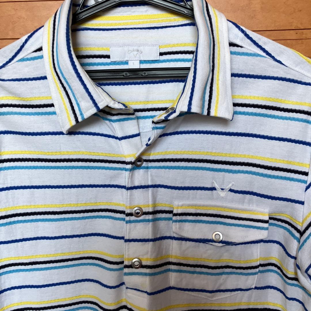 Callaway ストライプ ポロシャツ Lサイズ - メルカリ