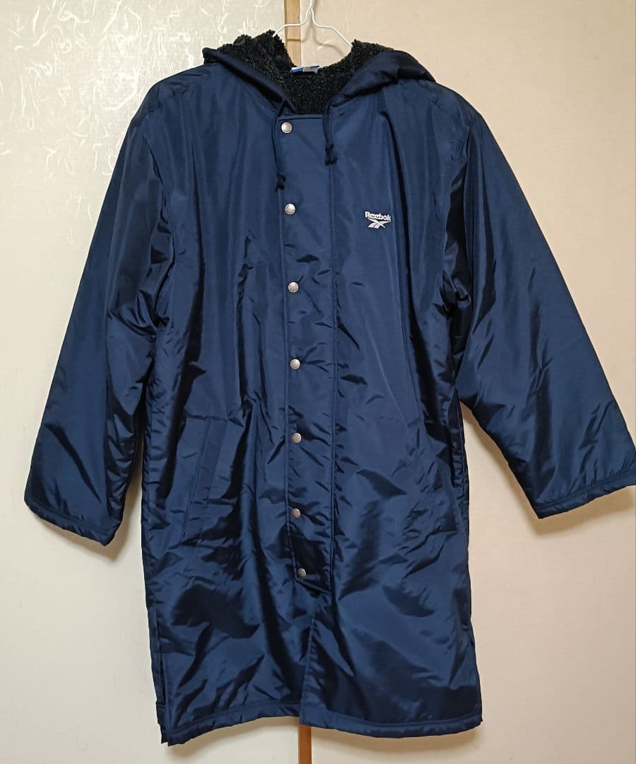 新品未使用　美品　Reebok　リーボック　 ベンチコート　ネイビー　メンズM 楽天市場】H□リーボック/Reebok ビッグロゴ刺繍 ベンチコート