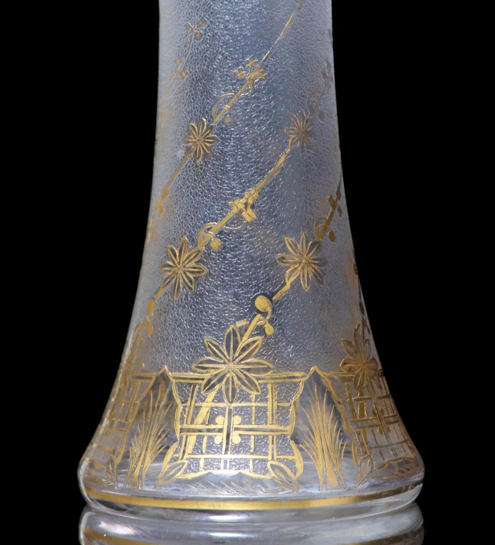オールド・バカラ 入手困難!! 美術館級 金彩ジブレ装飾 大型花瓶
