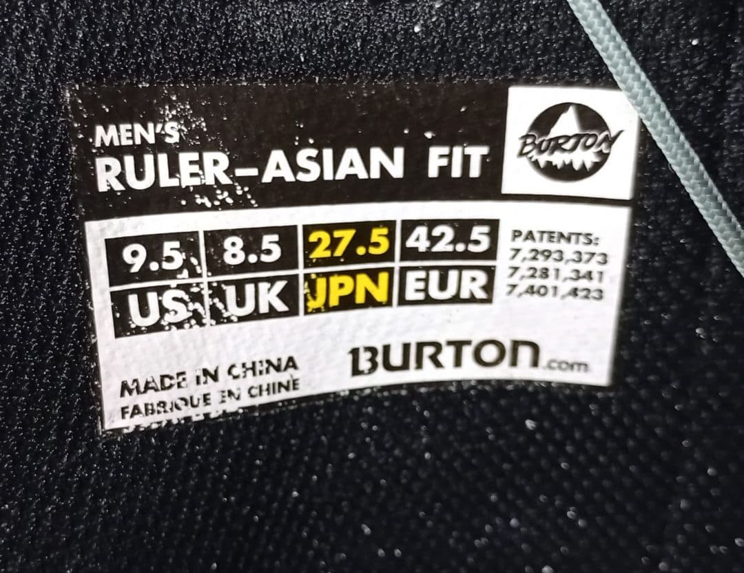 BURTON RULER ブーツ 27.5cm　 アジアンフィット　日本人向け