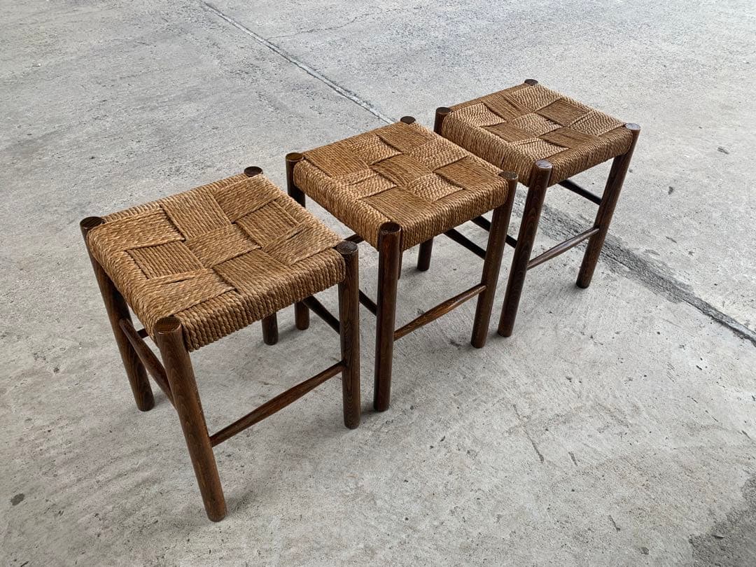 アンティーク ラッシュ スツール 縄編み チェア 民芸家具 椅子 No.5 アンティーク ラッシュ スツール 縄編み チェア 民芸家具 椅子 No.5