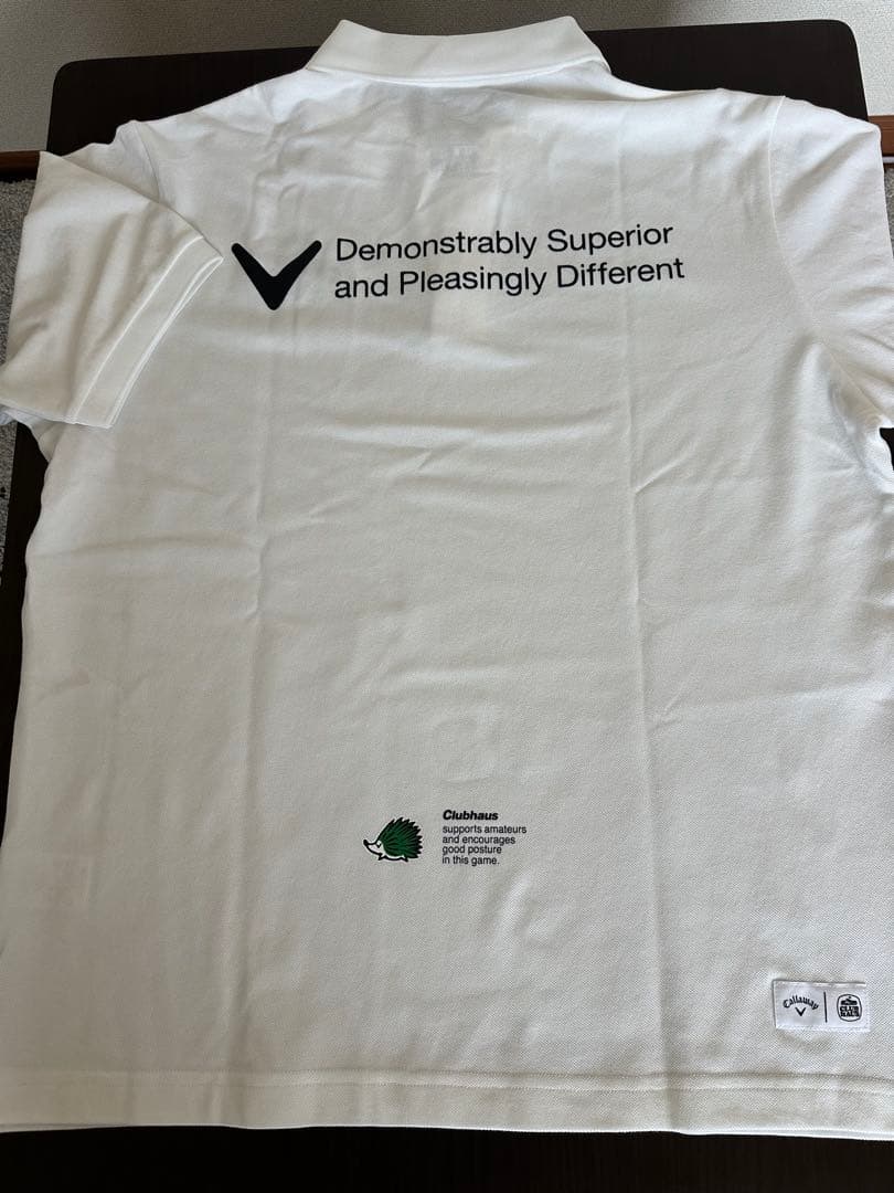 クラブハウスキャロウェイコラボ白半袖ポロシャツ Callaway（キャロウェイ） ゴルフウェア 半袖シャツ 春 夏 鬼カノコ