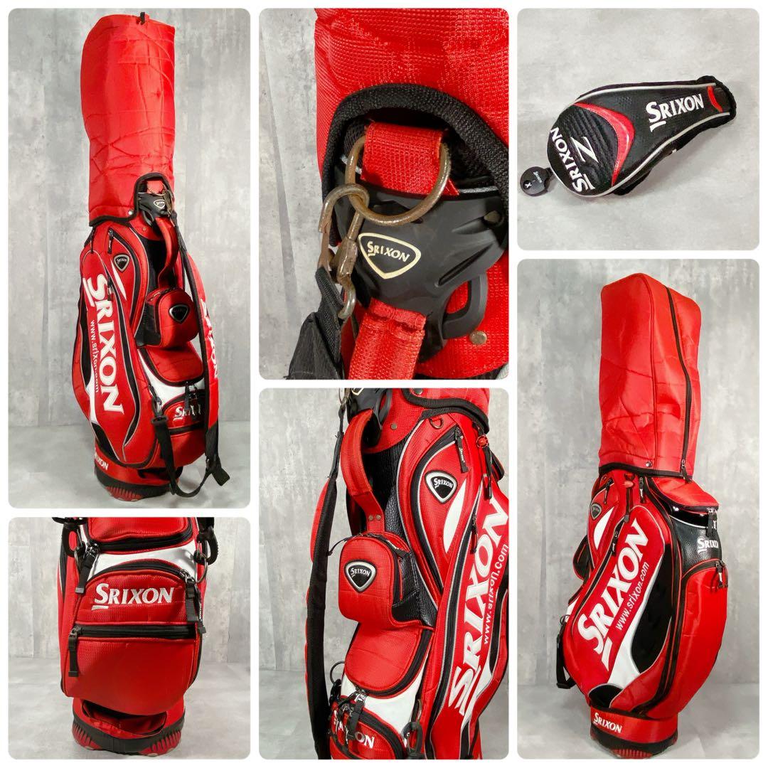 V612 スリクソン メンズ ゴルフ クラブ セット 赤 キャディバッグ