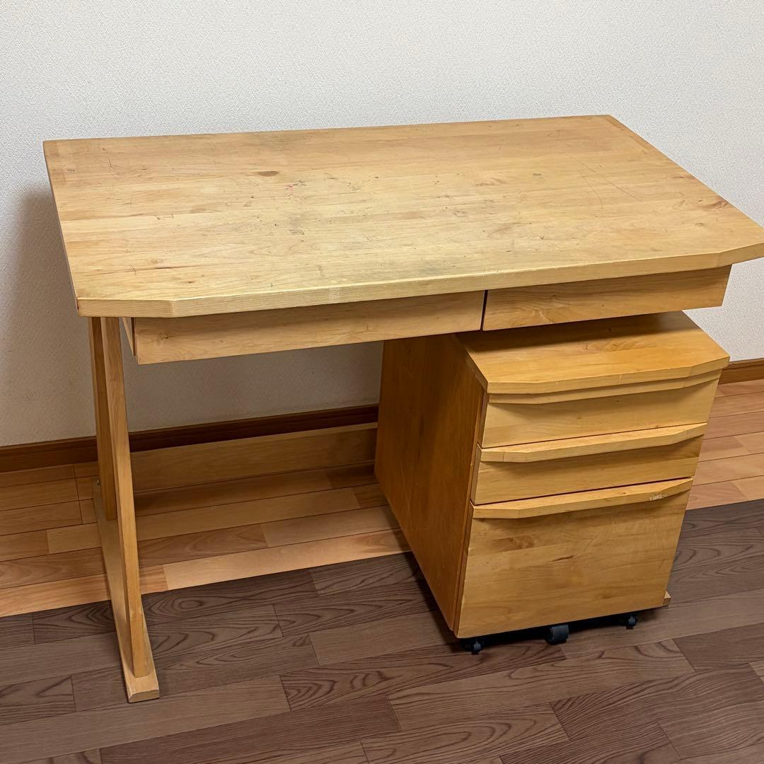 ①《デスクのみ》ACTUS REVE 木製シンプルデスク ⭐︎棚別売です