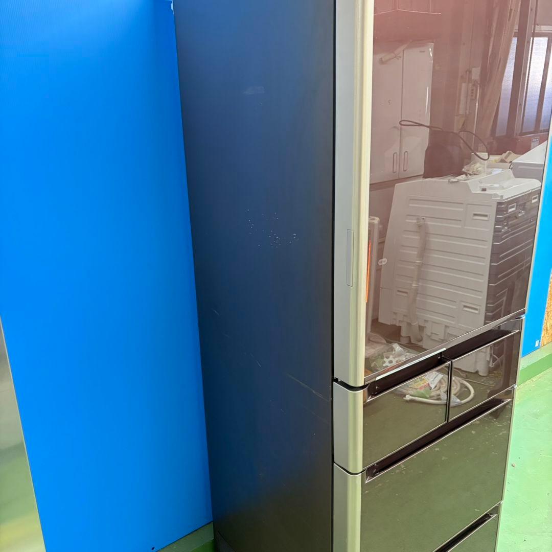 635 鏡面 ガラストップ 5ドア ファミリー 冷蔵庫 大型 右開き 400L強