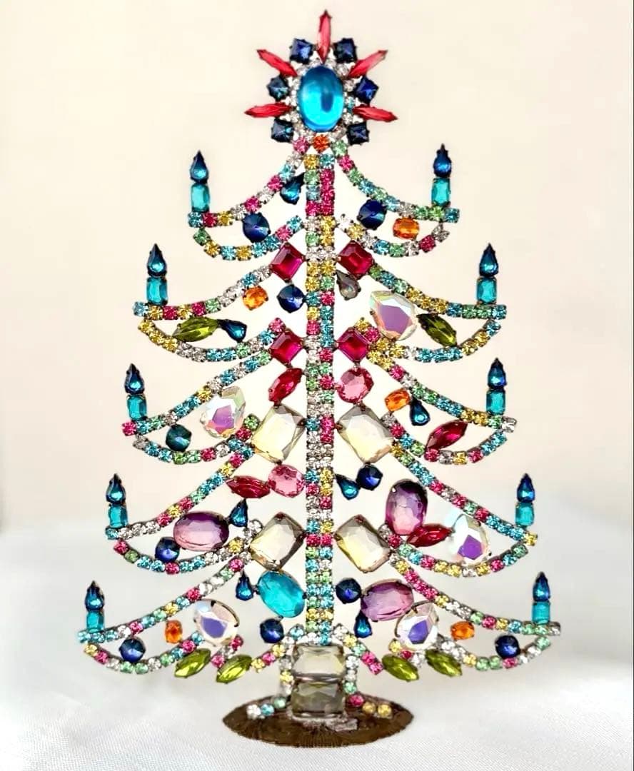 チェコガラス　クリスマスツリー　ヴィンテージ チェコガラス ビンテージ クリスマスツリー ヴィンテージ チェコ