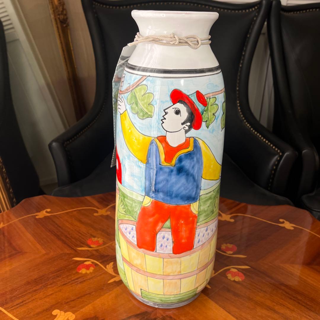 レアNINO PARRUCCAニーノ パルッカ 陶器花器(大)イタリア シチリア