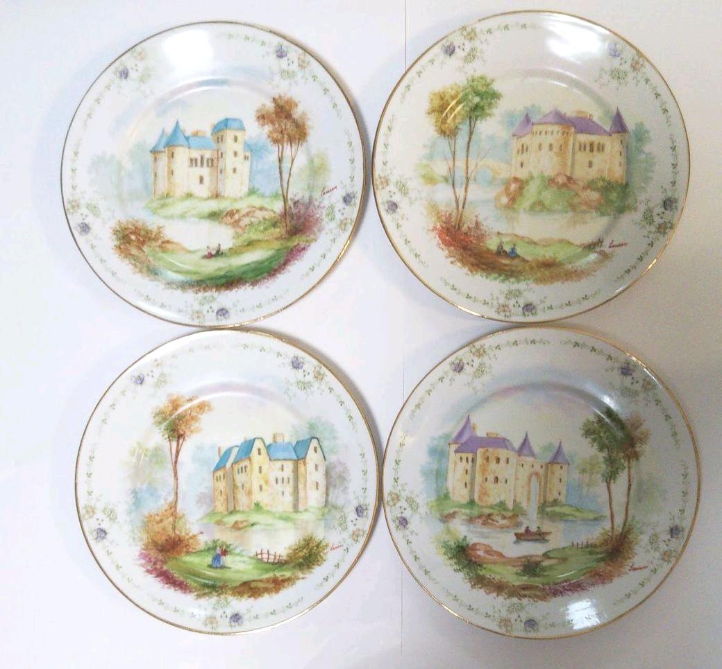 飾り皿４枚セット パスタプレート 20cm AIKA 硬質陶器 同柄4枚セット （ 食洗機対応 電子