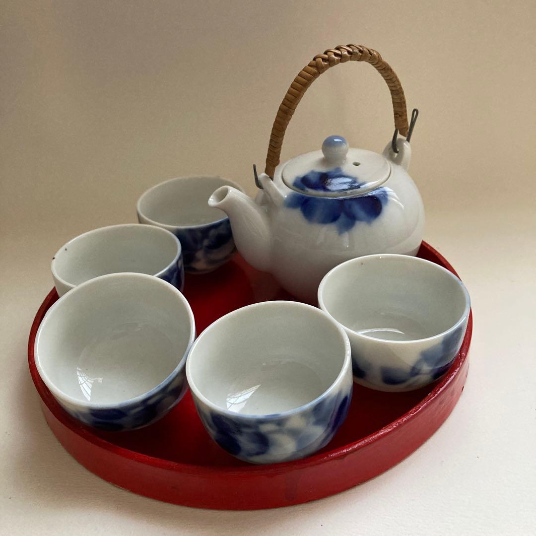 骨董 雛道具 ままごと 茶器 急須 湯呑み 湯呑 お盆