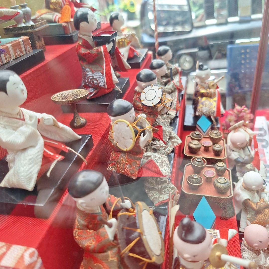 ミニ 雛人形セット ガラスケース付き 昭和レトロ - メルカリ