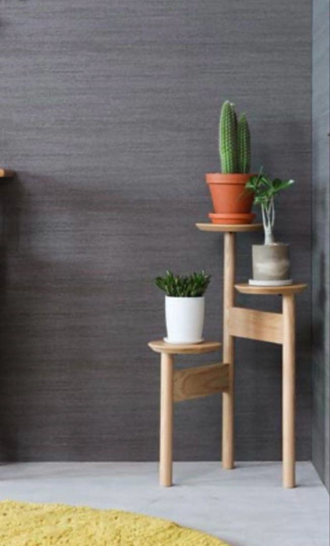 美品　旭川家具　MUKU工房　コサイン　プランスタンド　タモ材♡ 旭川家具 cosine コサイン Plant プラント スタンド 国産クラフト 木製