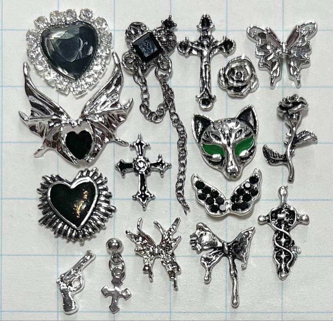 No.590 ネイルパーツ デコパーツ まとめ売り ゴシック 地雷 サブカル