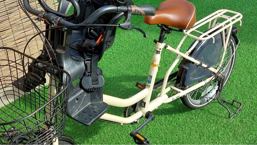 直接取引限定！ チャイルドシート付 自転車 美品 山口県 アイボリー