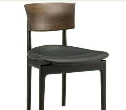 1脚分☆柏木工 CHIC シック サイドチェア ダイニングチェア 革張り黒