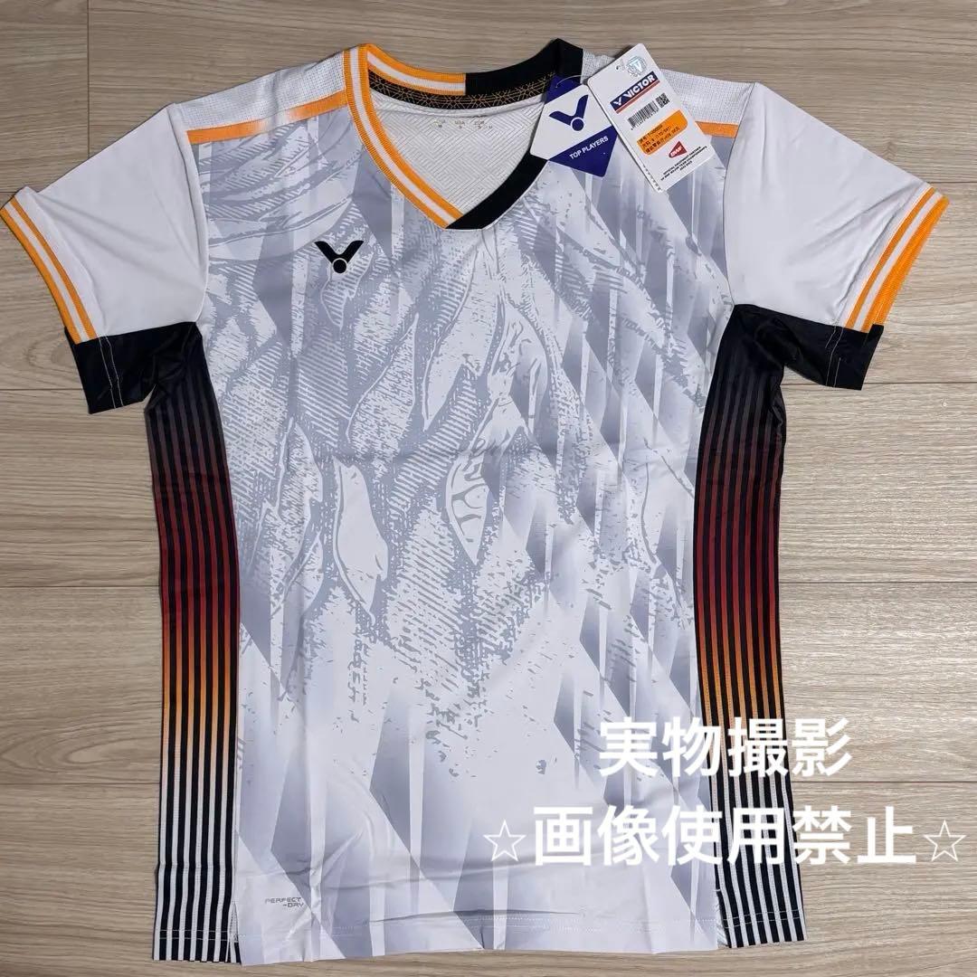VICTOR バドミントンシャツ Mサイズ 奈良岡功大選手着用T-55000A白