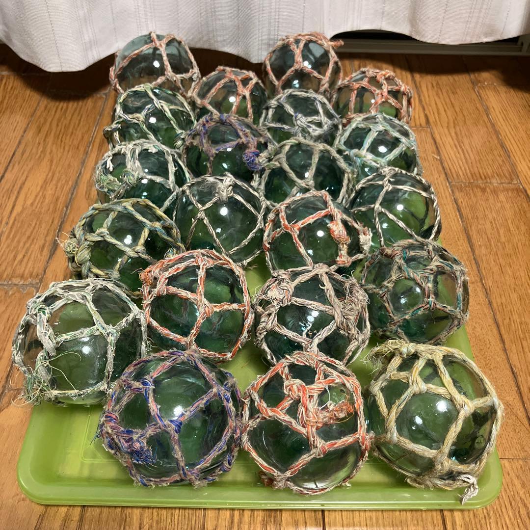 浮き玉 ガラス玉 「川口」の刻印入り 8〜9cm 21個 - メルカリ