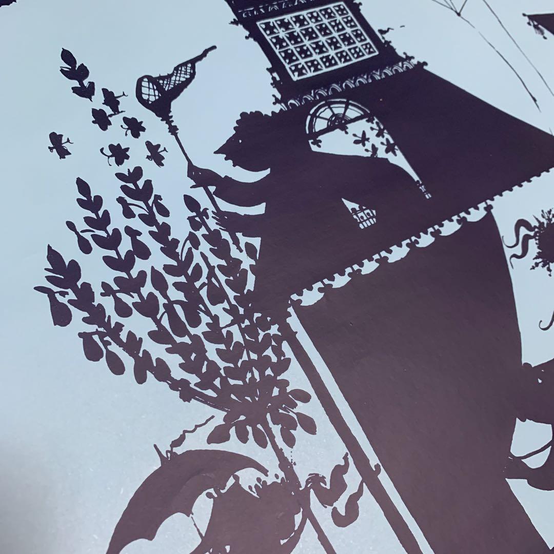 ビヨンヴィンブラッド ビンテージ大型四季ポスターブルーの秋！影絵の