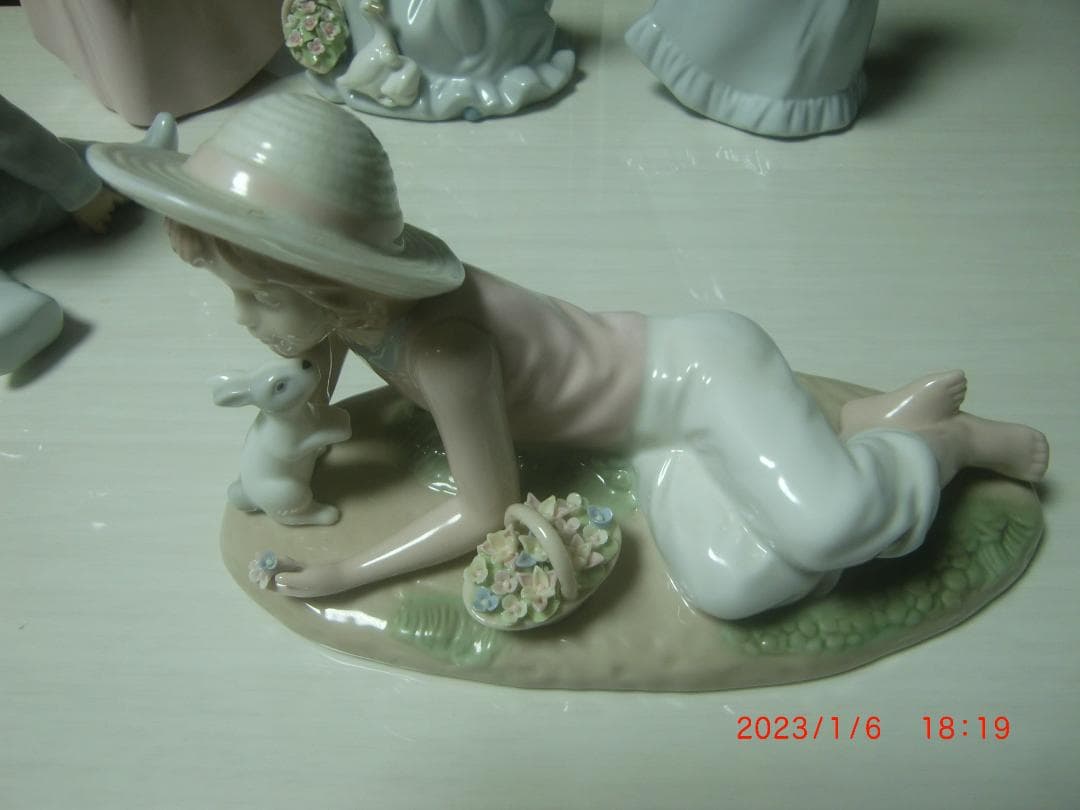 NADAL製【アヒルと少女・ウサギと少女・赤ちゃん・少女2点】リアドロ