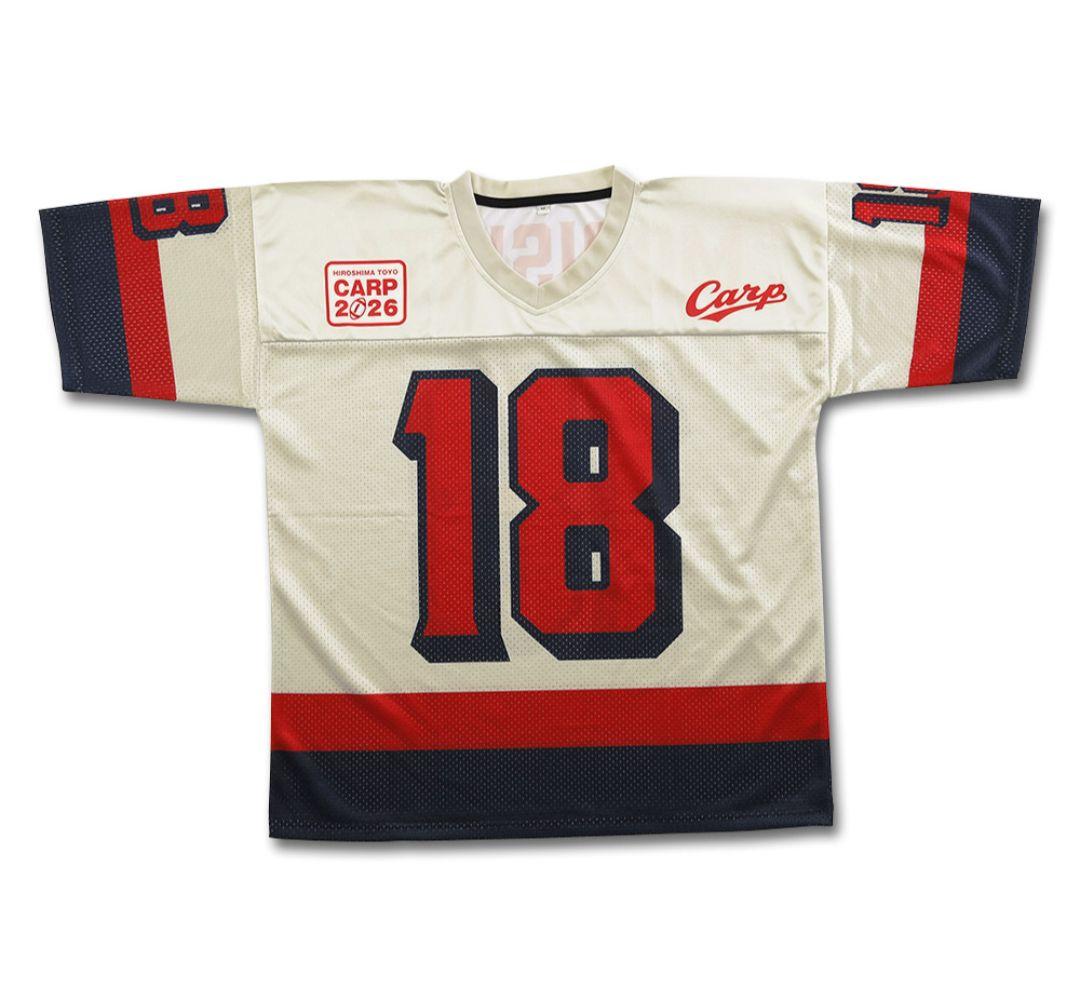 カープ 森下暢仁選手 2026 アメフト風Tシャツ Lサイズ 完売品 - メルカリ