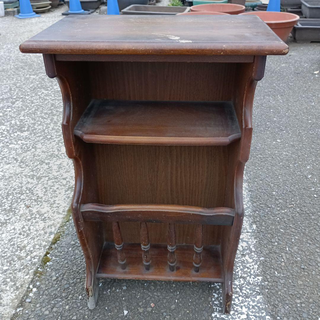 3080）Karimokuカリモク家具　電話台 花台　飾り台　昭和レトロ 3080）Karimokuカリモク家具 電話台 花台 飾り台 昭和レトロ Karimoku