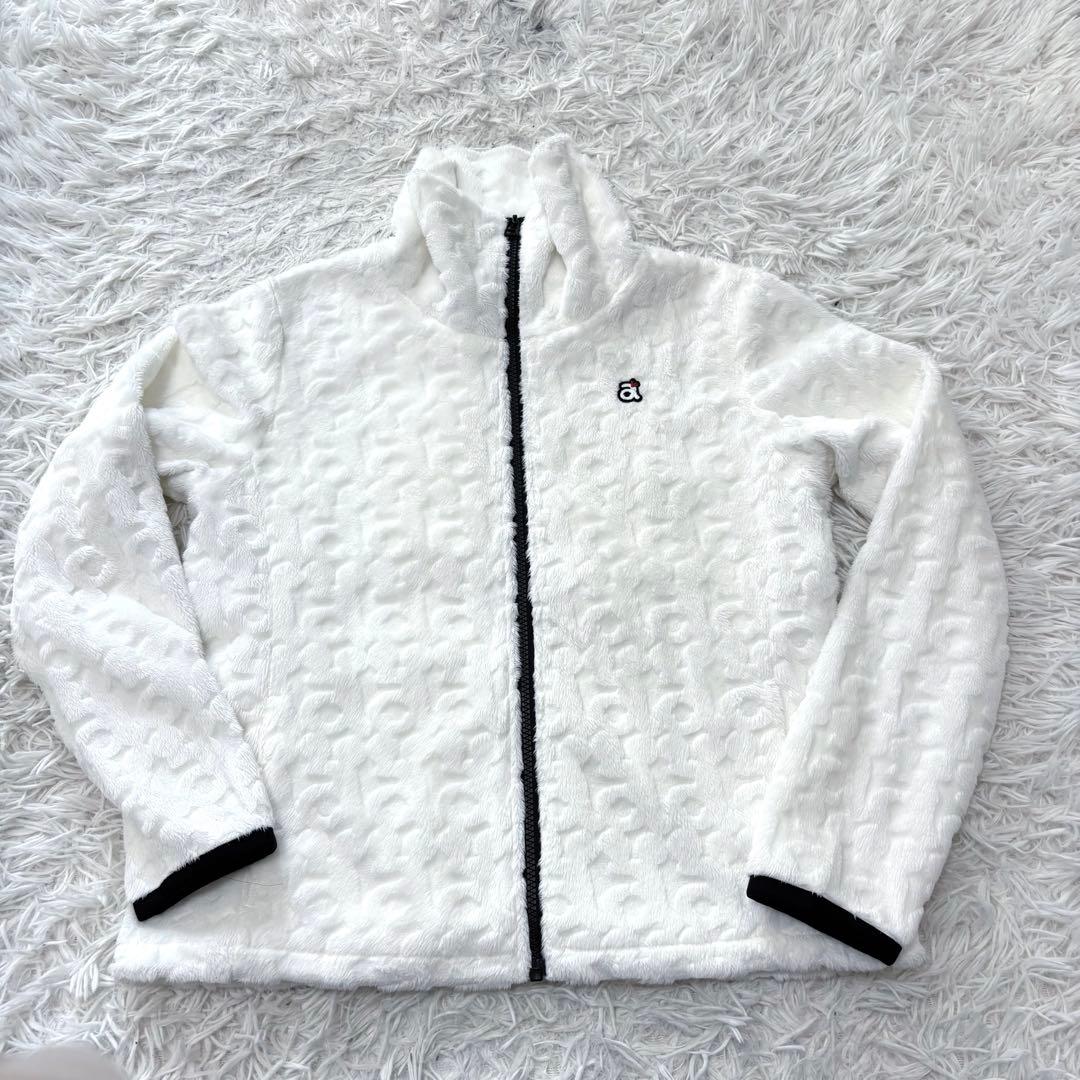 最新作 アルチビオ 総柄 ブルゾン ホワイト ボア ジップアップ ゴルフ