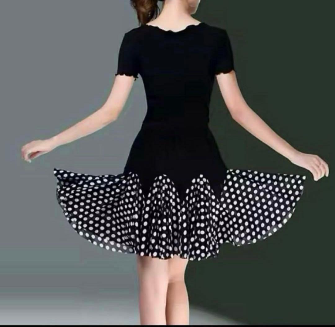 社交ダンスウェア モノクロ 水玉 - メルカリ