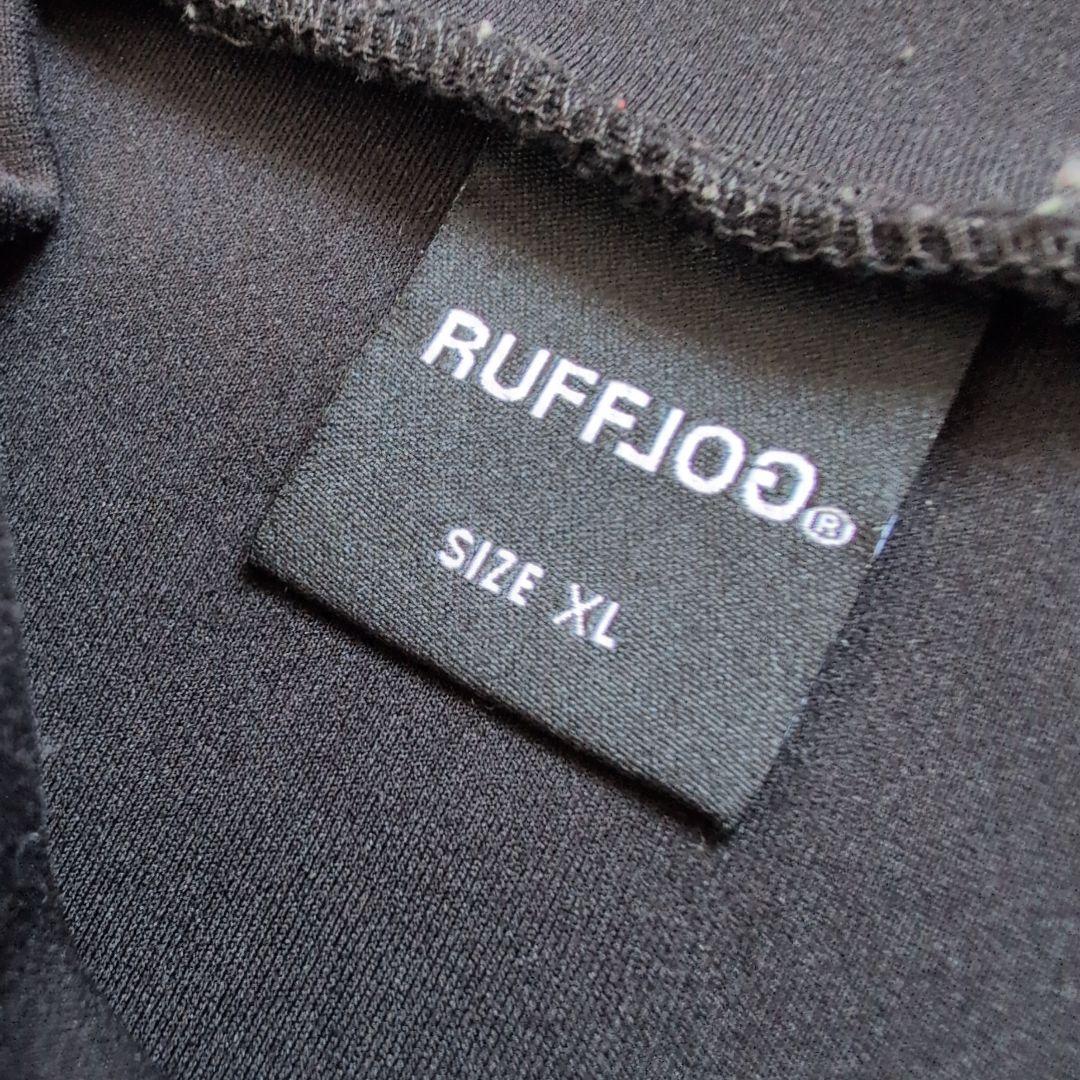 美品】ラフロッグゴルフ ダンボールニット素材 モックネック長袖 黒 XL