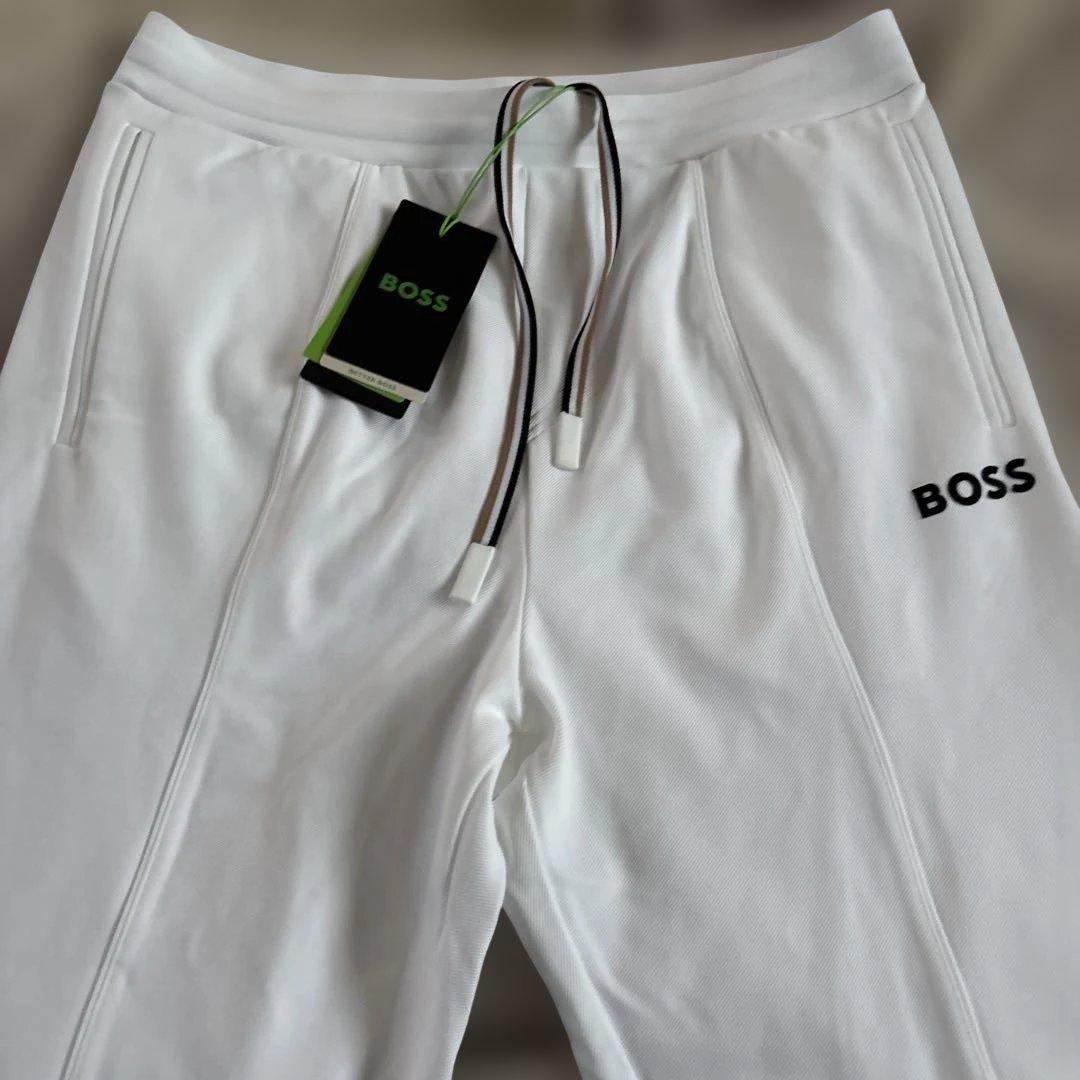 BOSS ホワイト白 ストレッチパンツ S テニス BOSS - アクティブ テニスショートパンツ ストレッチファブリック