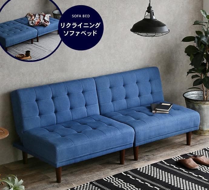 リクライニングソファ リクライニング式 ベッド ソファベッド デニムブルー 楽天市場】新生活 Colton コルトン リクライニング式 ソファベッド
